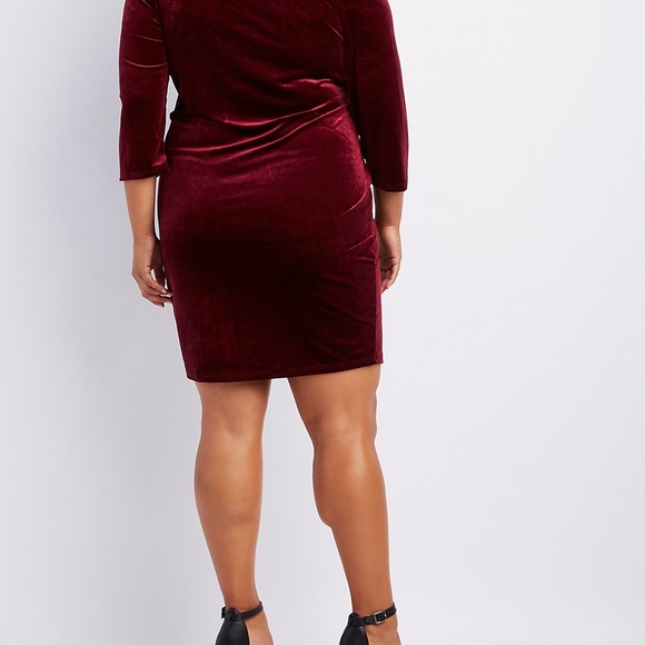 Velvet Off-The-Shoulder Dress (2X) - Picture 2 of 2